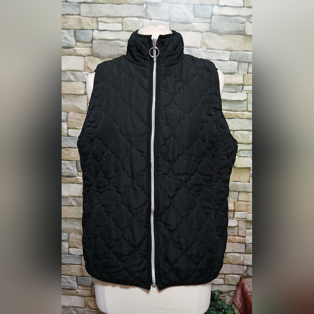 Jason Maxwell Black Quilted Vest Large Outdoor Cozy Cottagecore
